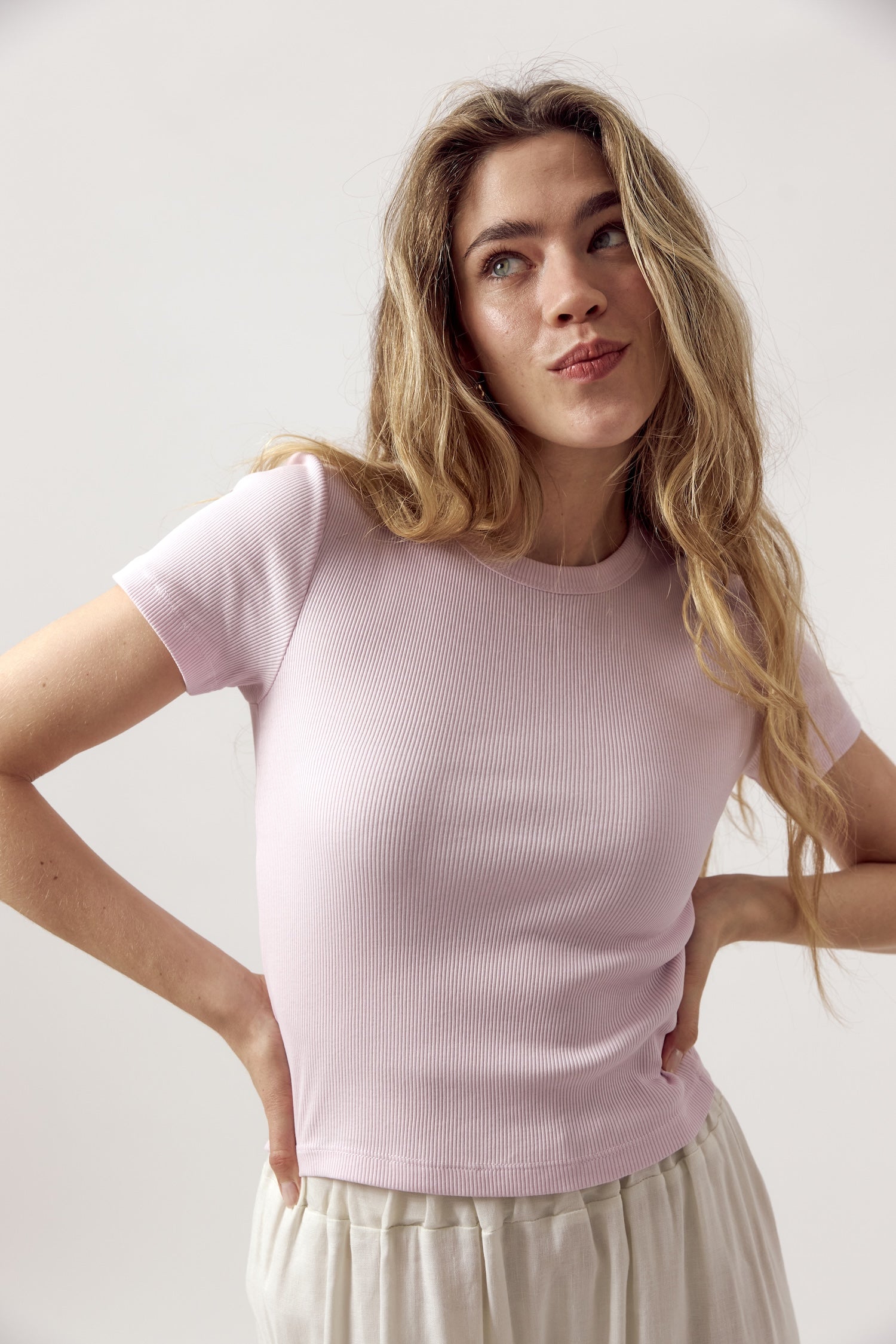 Valentina Rib Tee Blossom