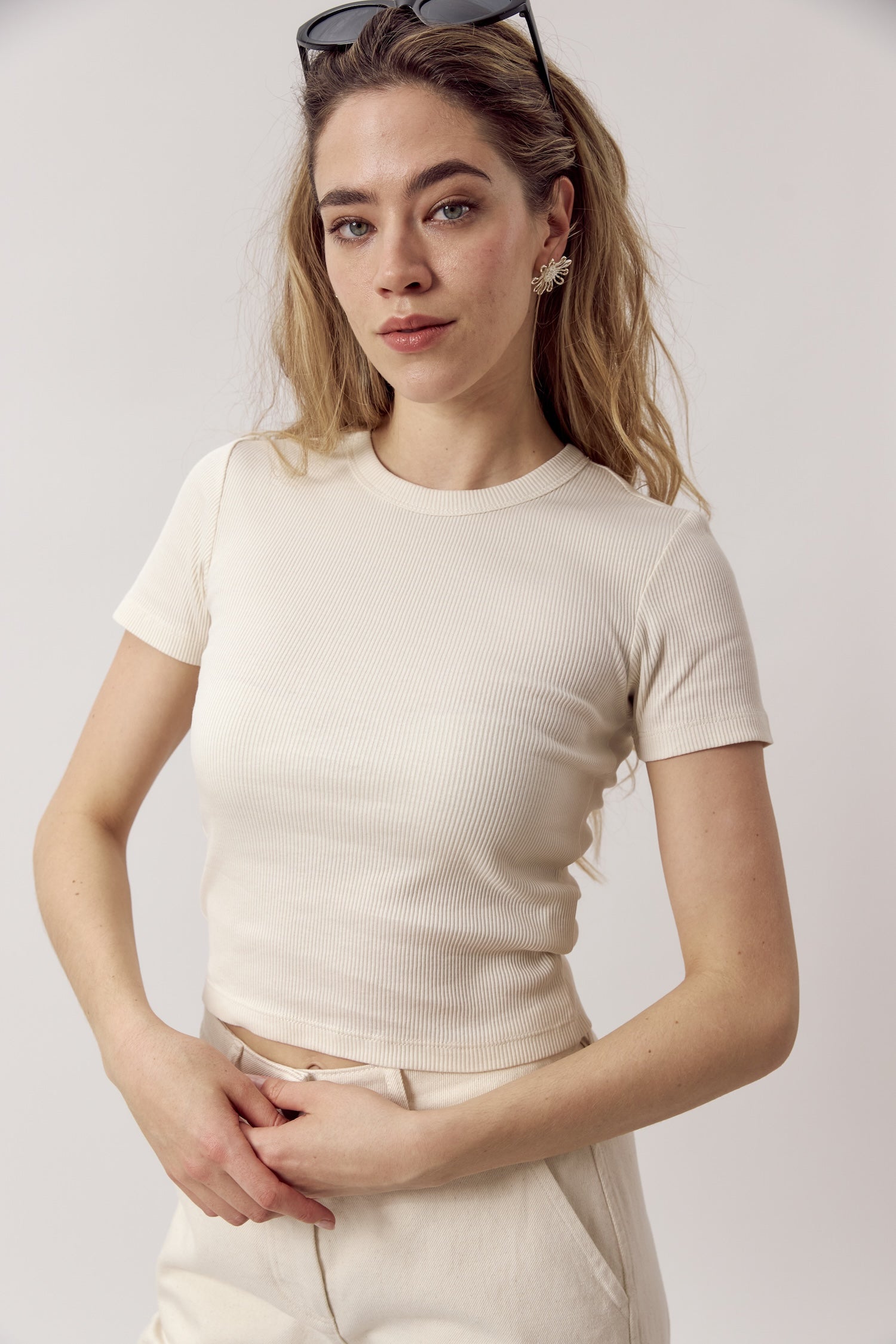 Valentina Rib Tee Seashell