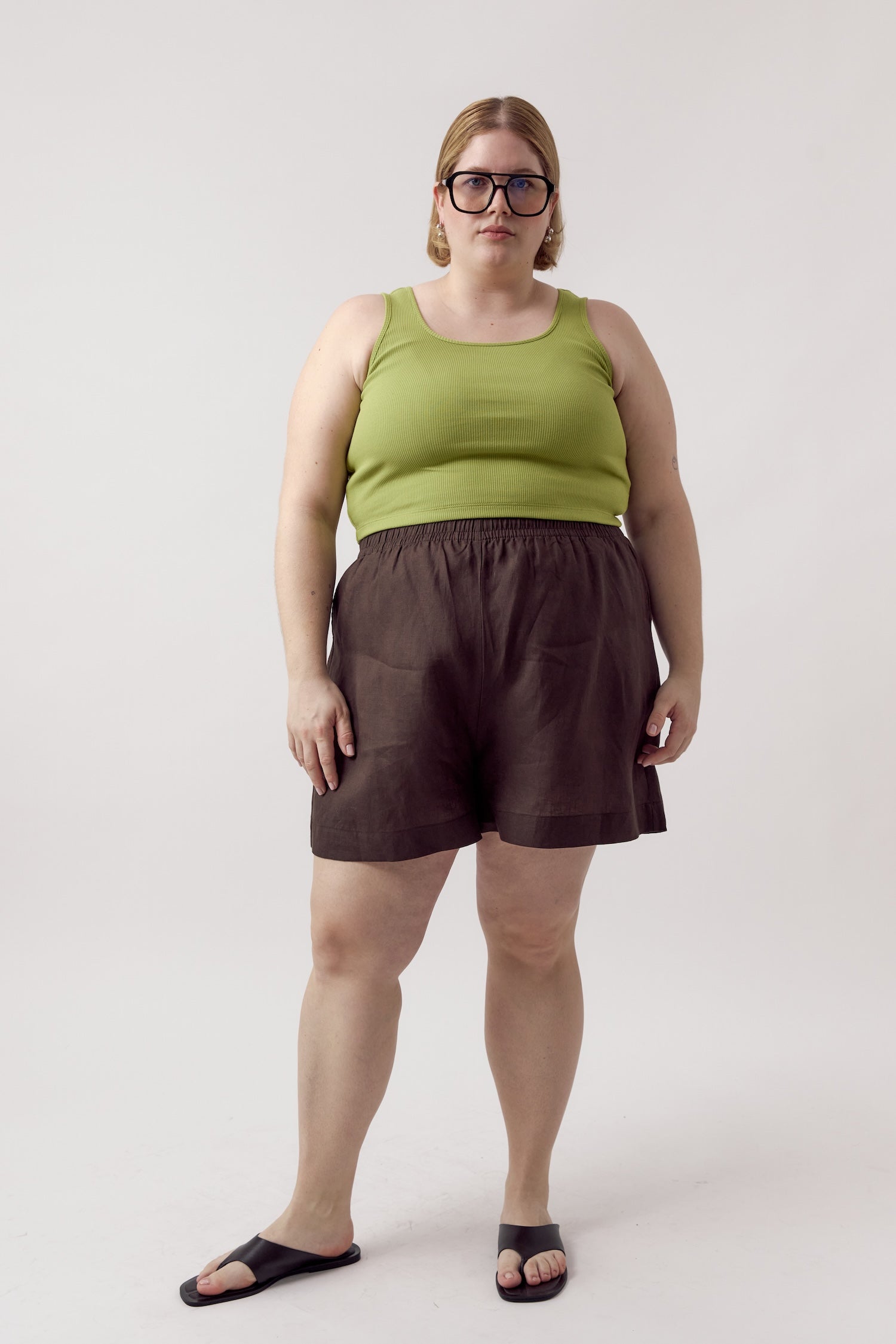 Jane Linen Shorts Cocoa