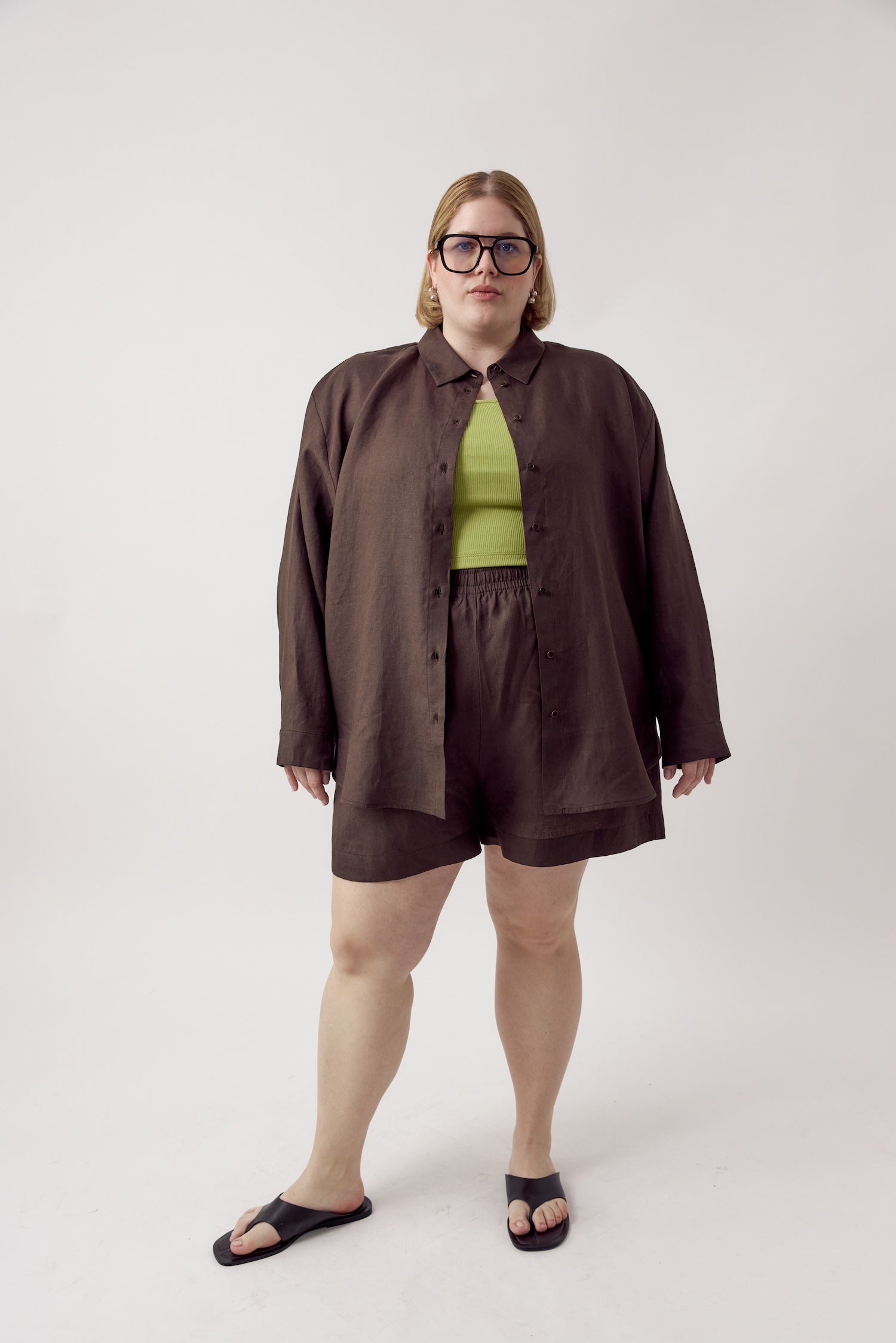 Jane Linen Shorts Cocoa