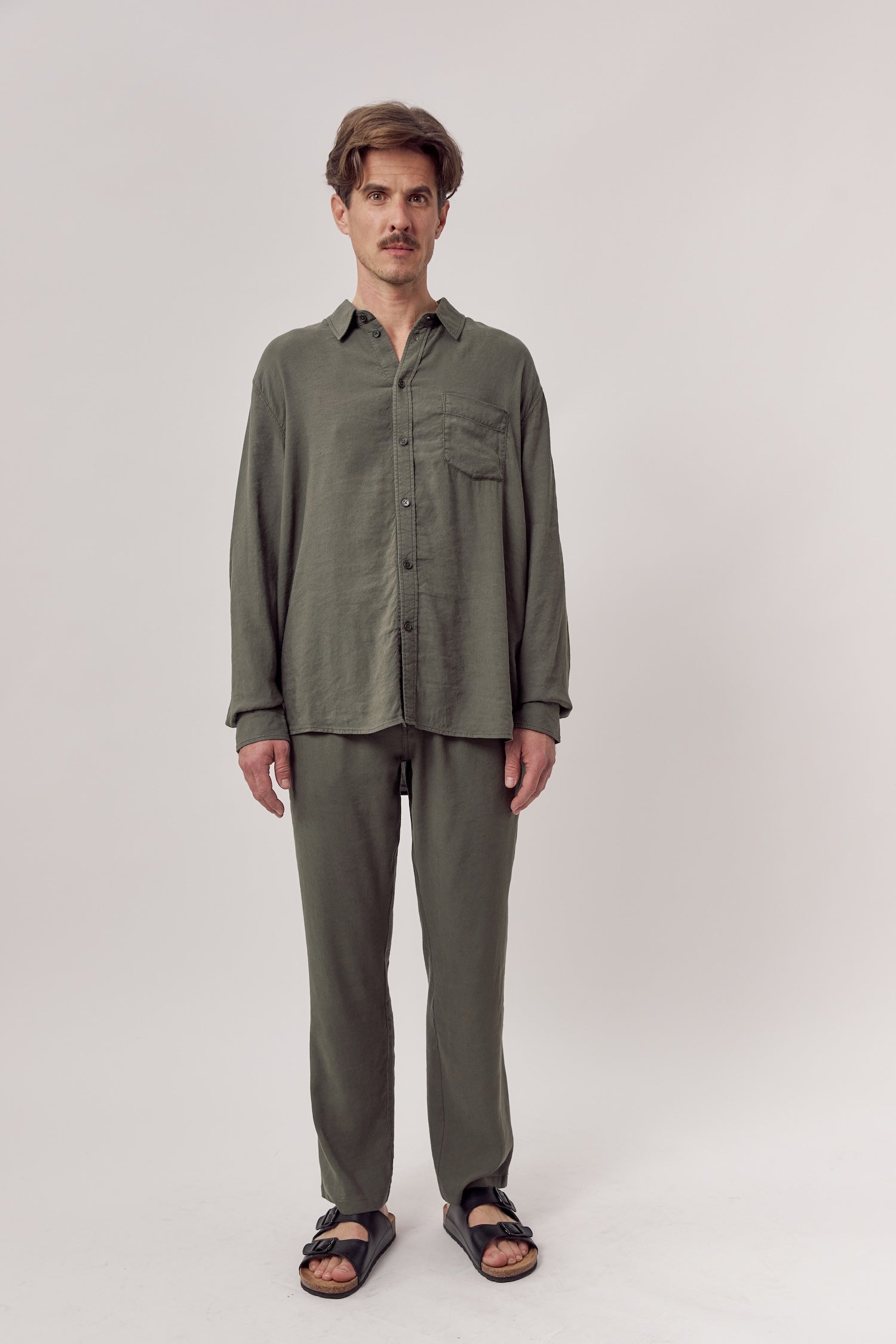 Jakob Linen Blend Pants Dusty Olive