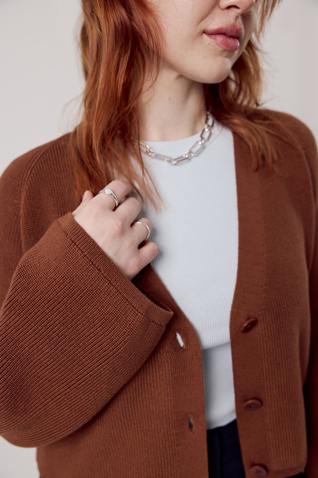 Samantha Cropped Cardigan Cinnamon