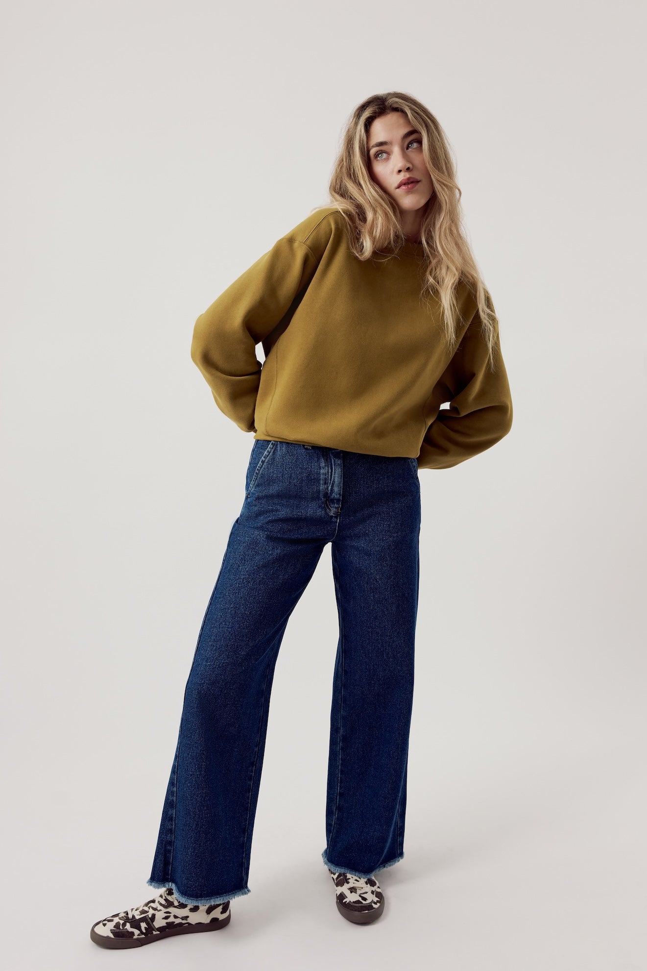 Basic Wide Leg Jeans Dark Blue