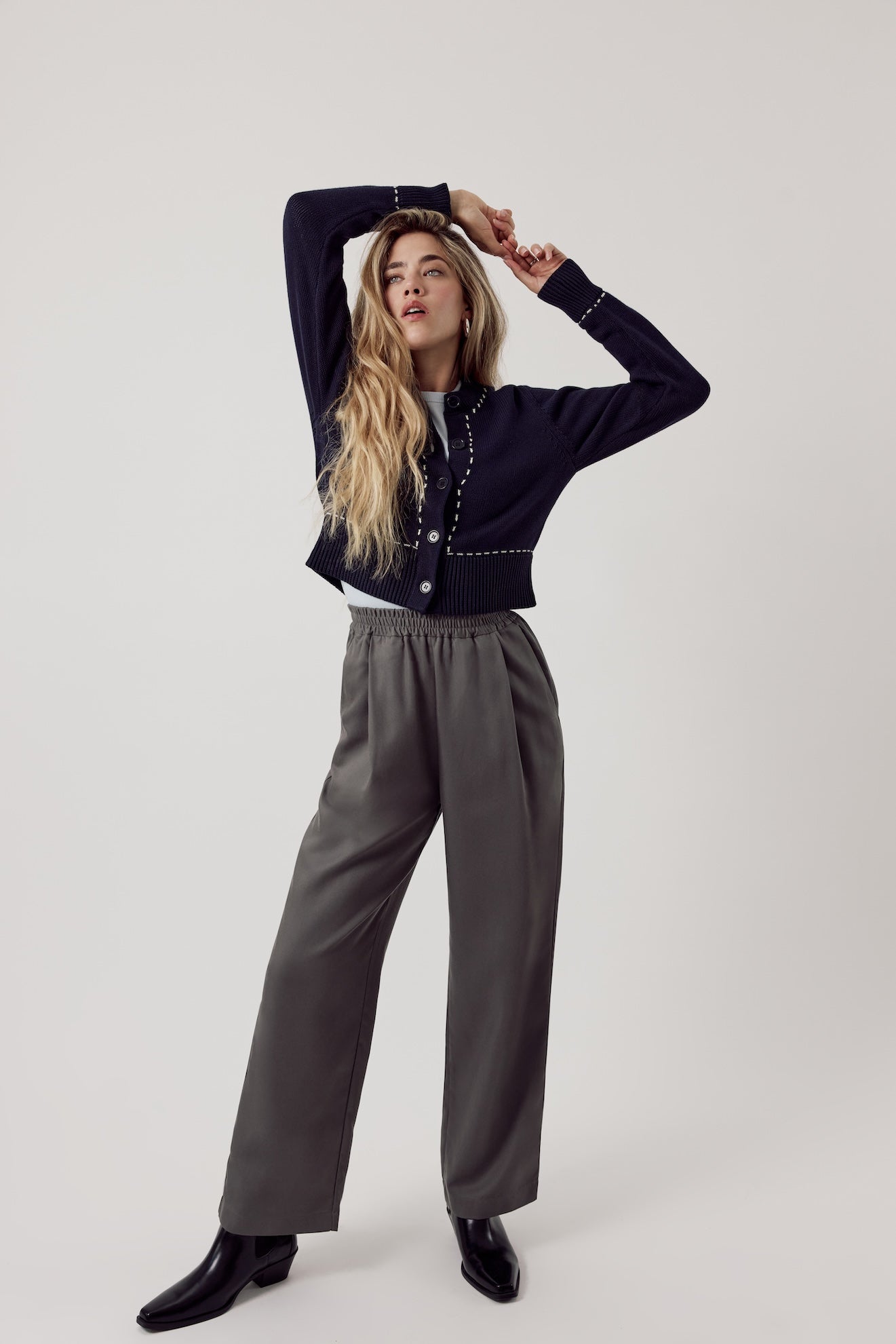 Louie Organic Cotton Cardigan Dark Navy
