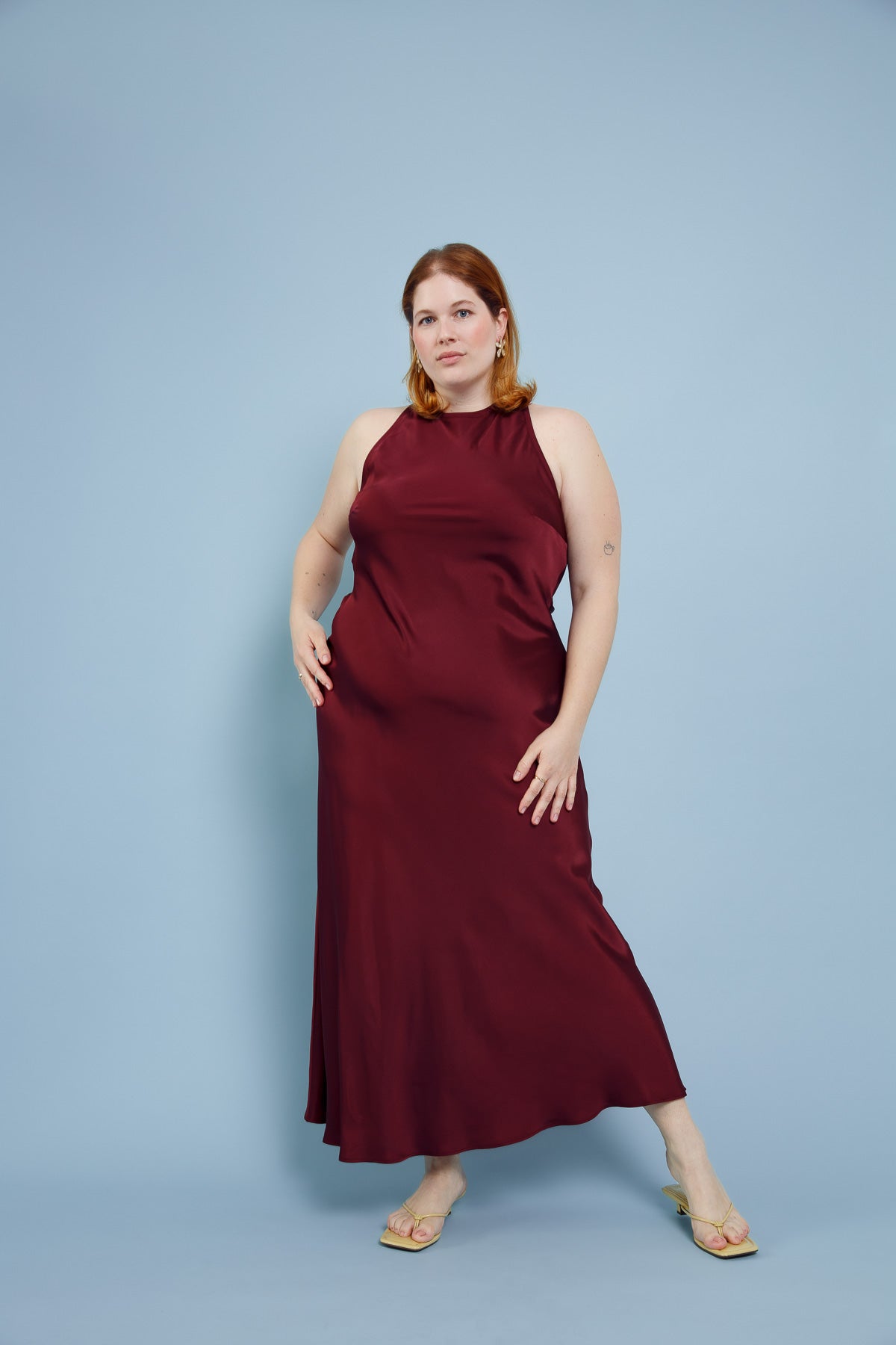Ava Wedding Guest Dress Deep Wine
