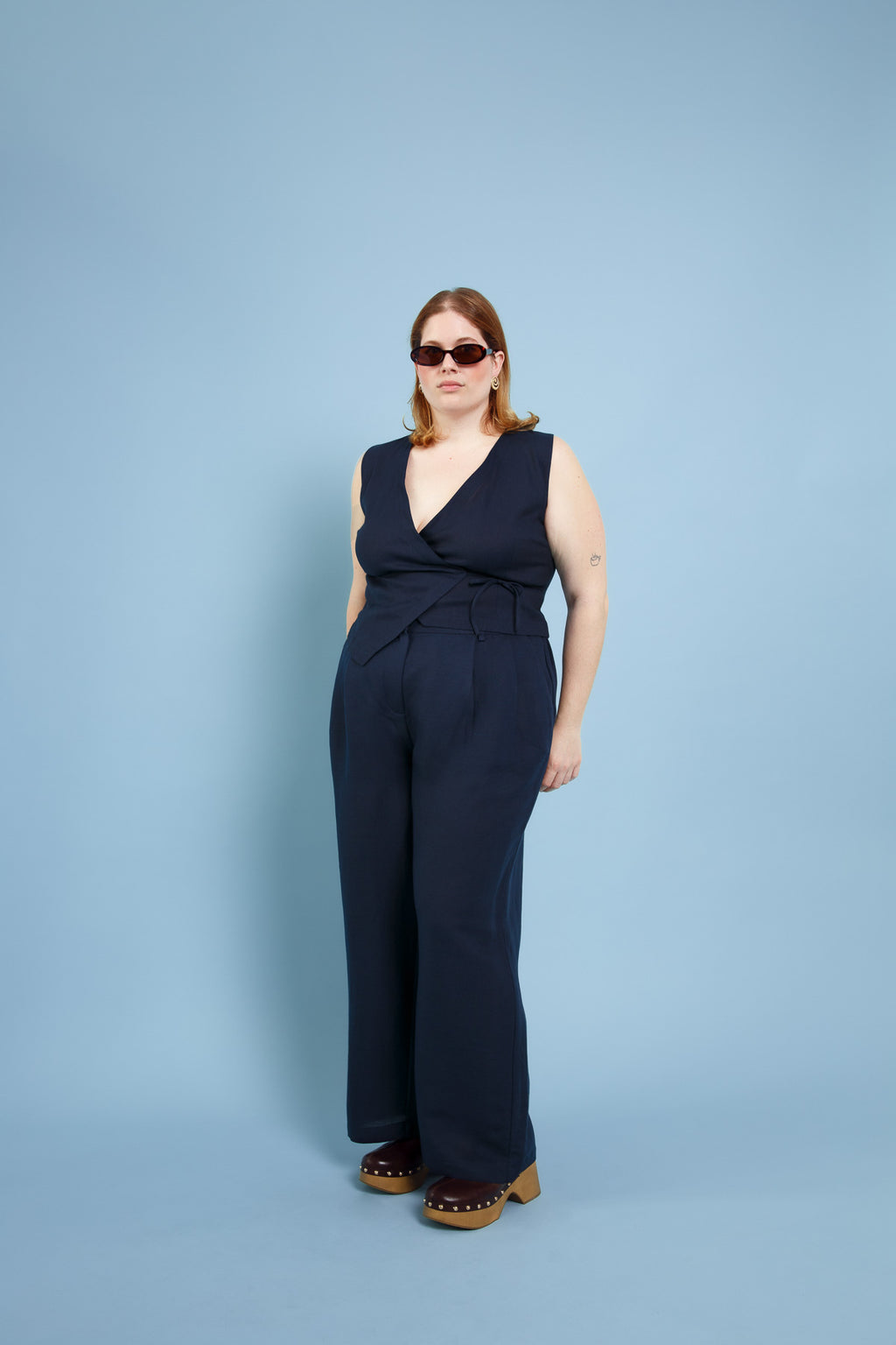 Larry Linen Pants Navy