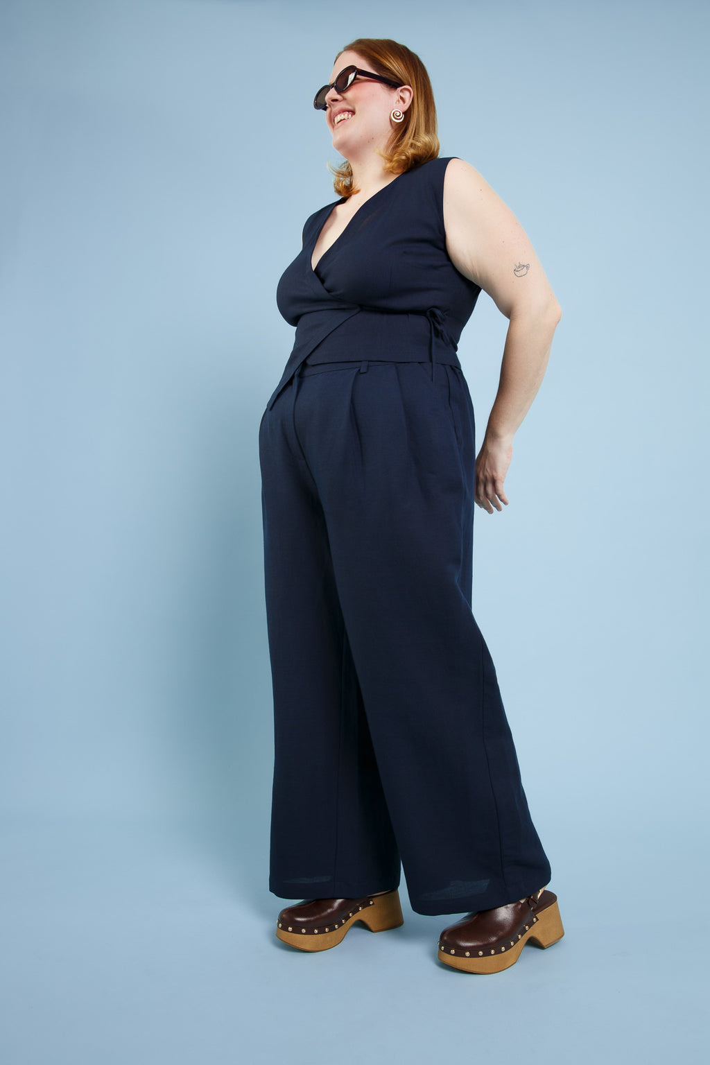 Larry Linen Pants Navy