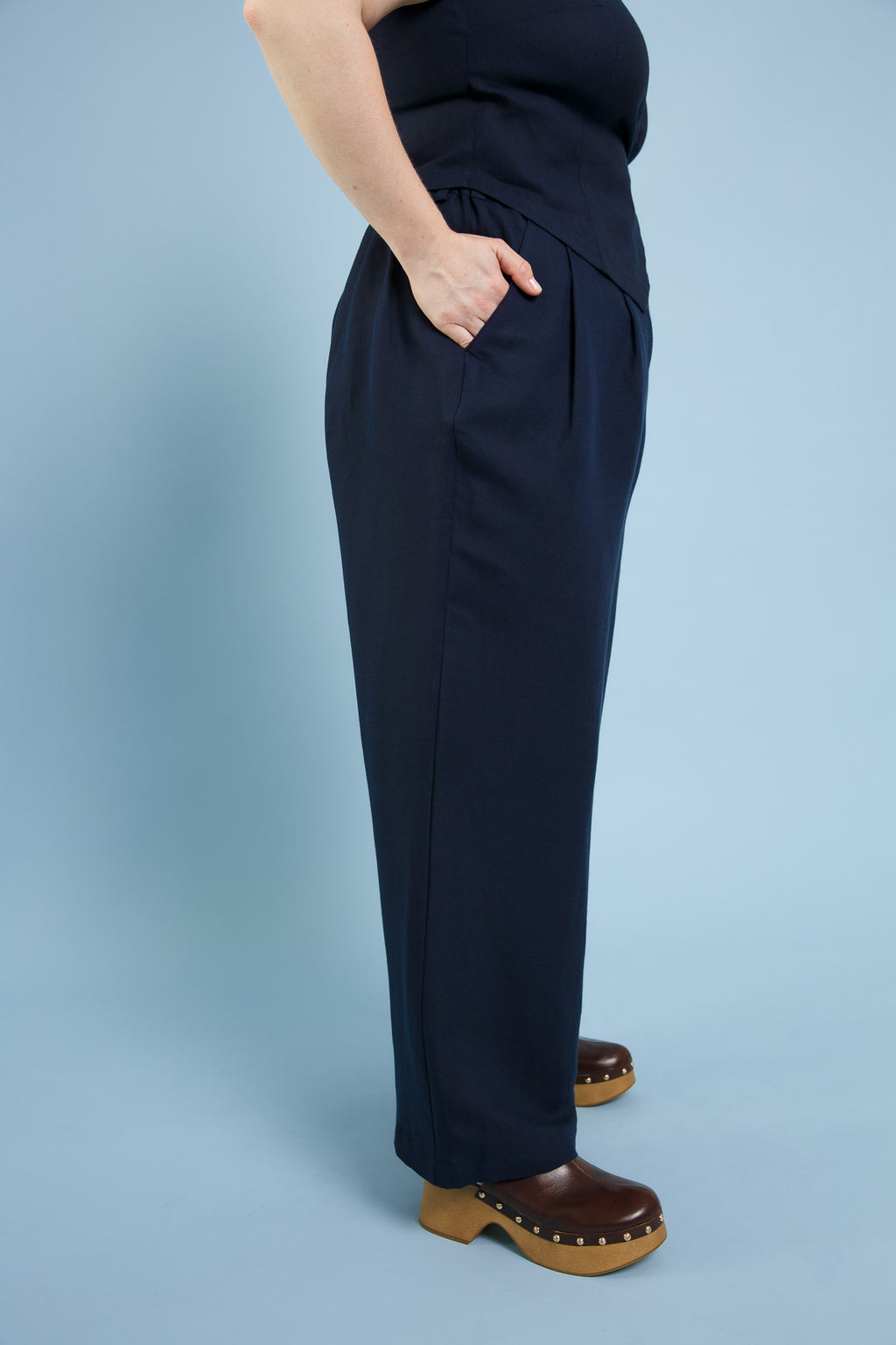 Larry Linen Pants Navy