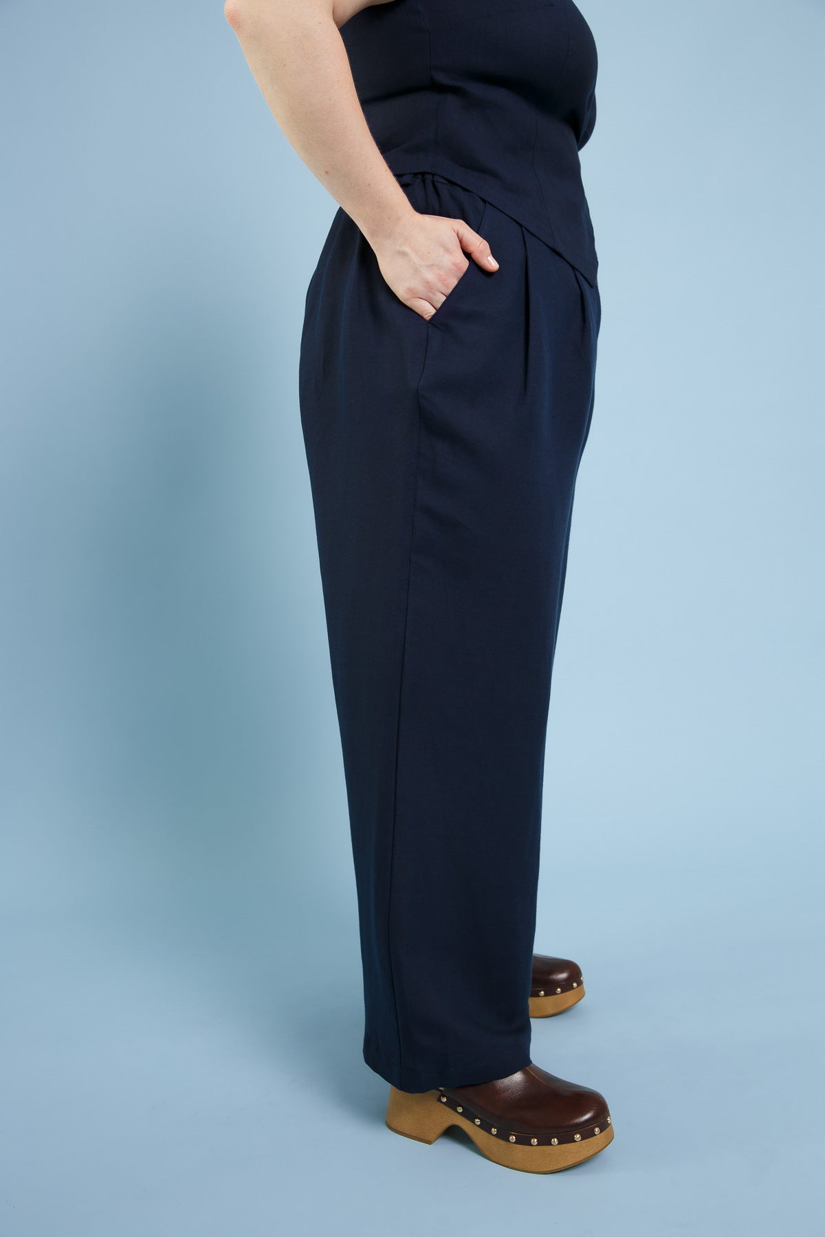 Larry Linen Pants Navy