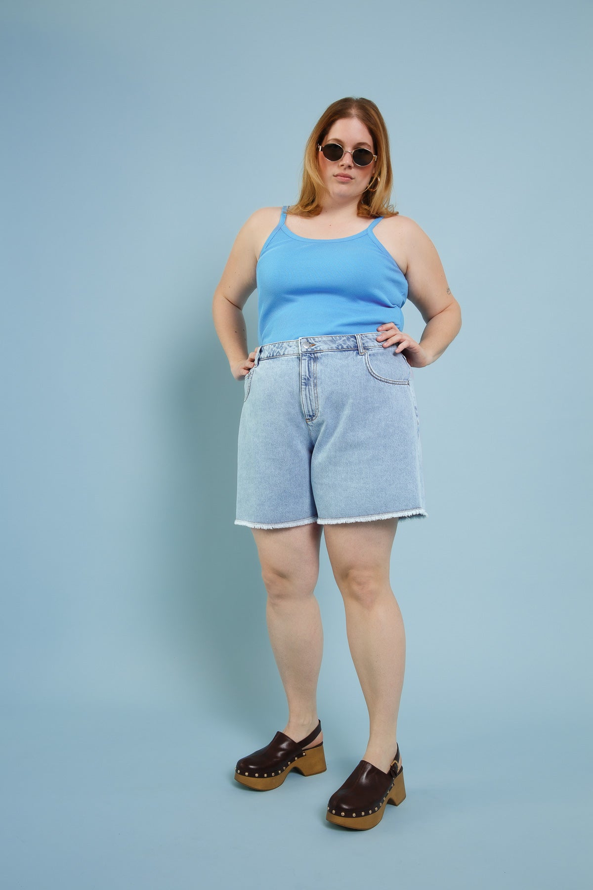 Nami Organic Denim Shorts Light Blue