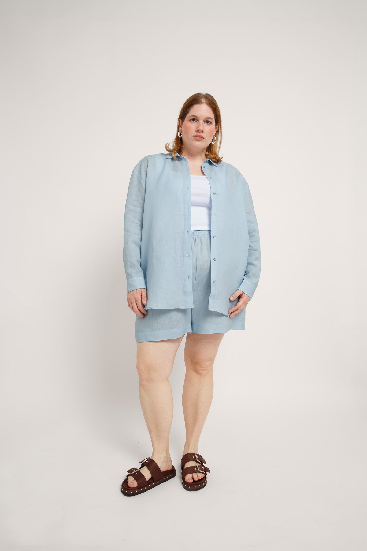 Jane Linen Shorts Cloud