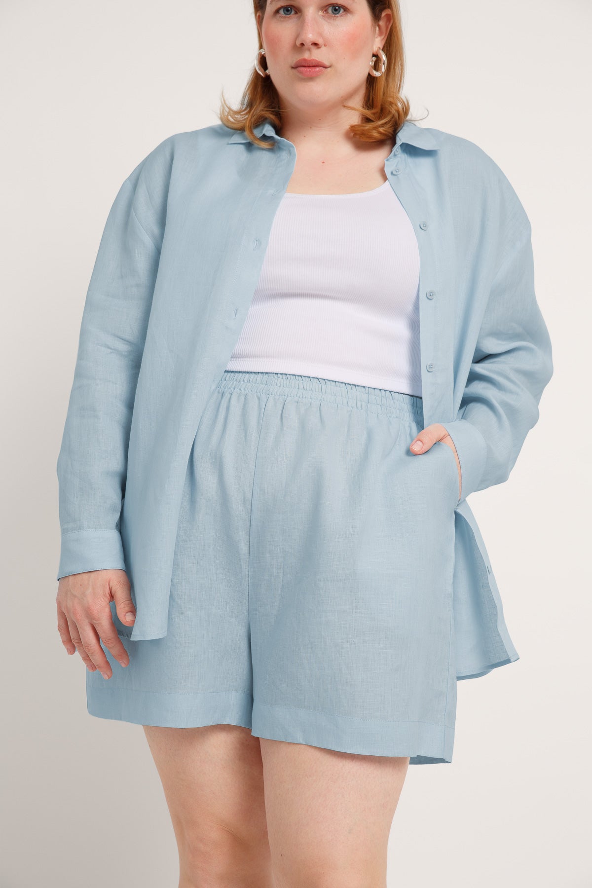 Jane Linen Shorts Cloud
