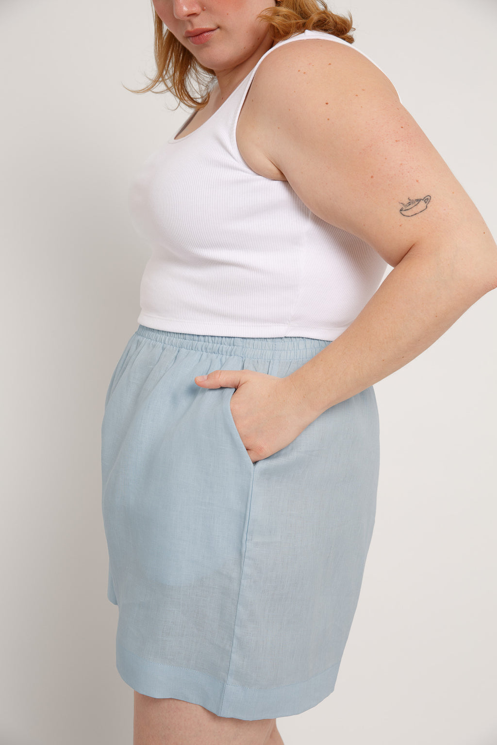 Jane Linen Shorts Cloud