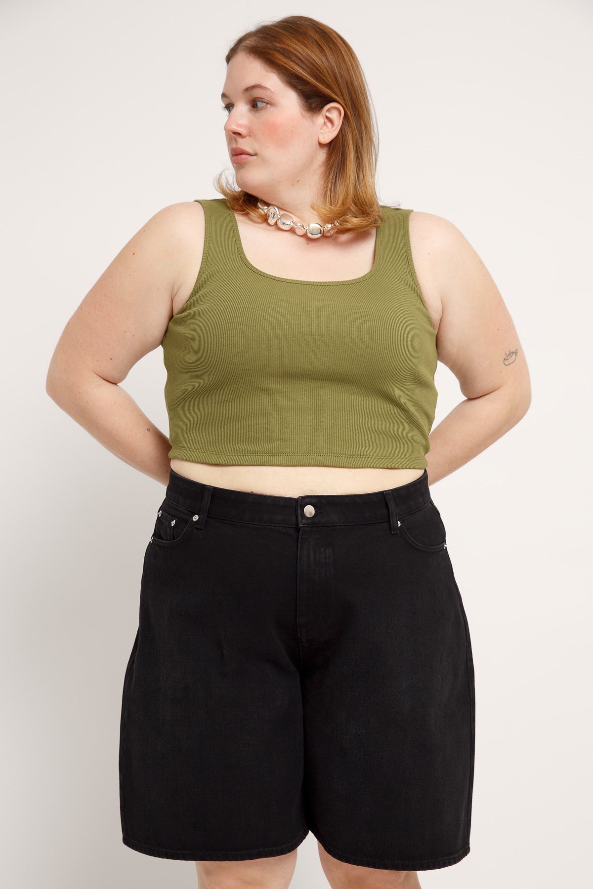 Amal Organic Denim Shorts Black