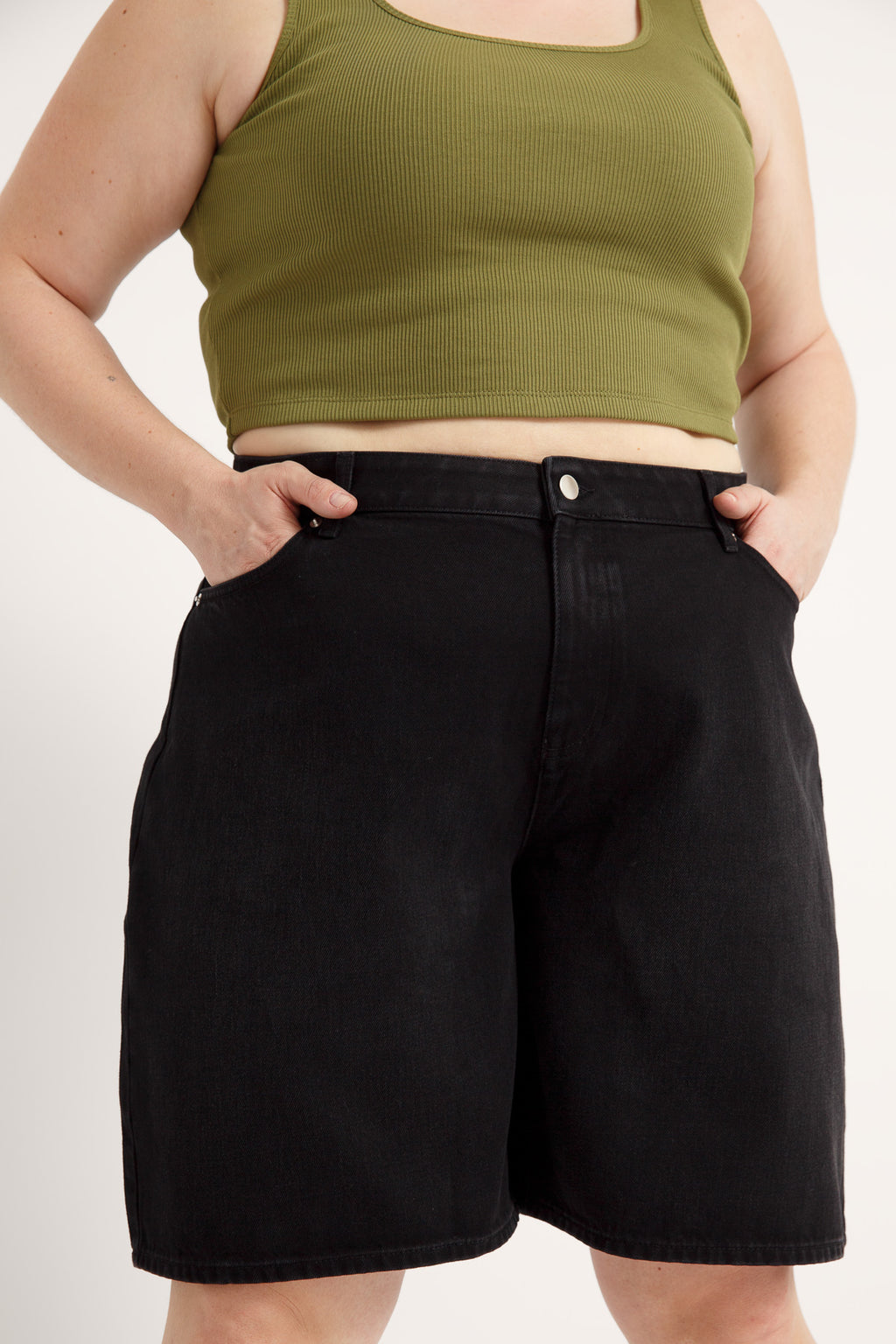Amal Organic Denim Shorts Black