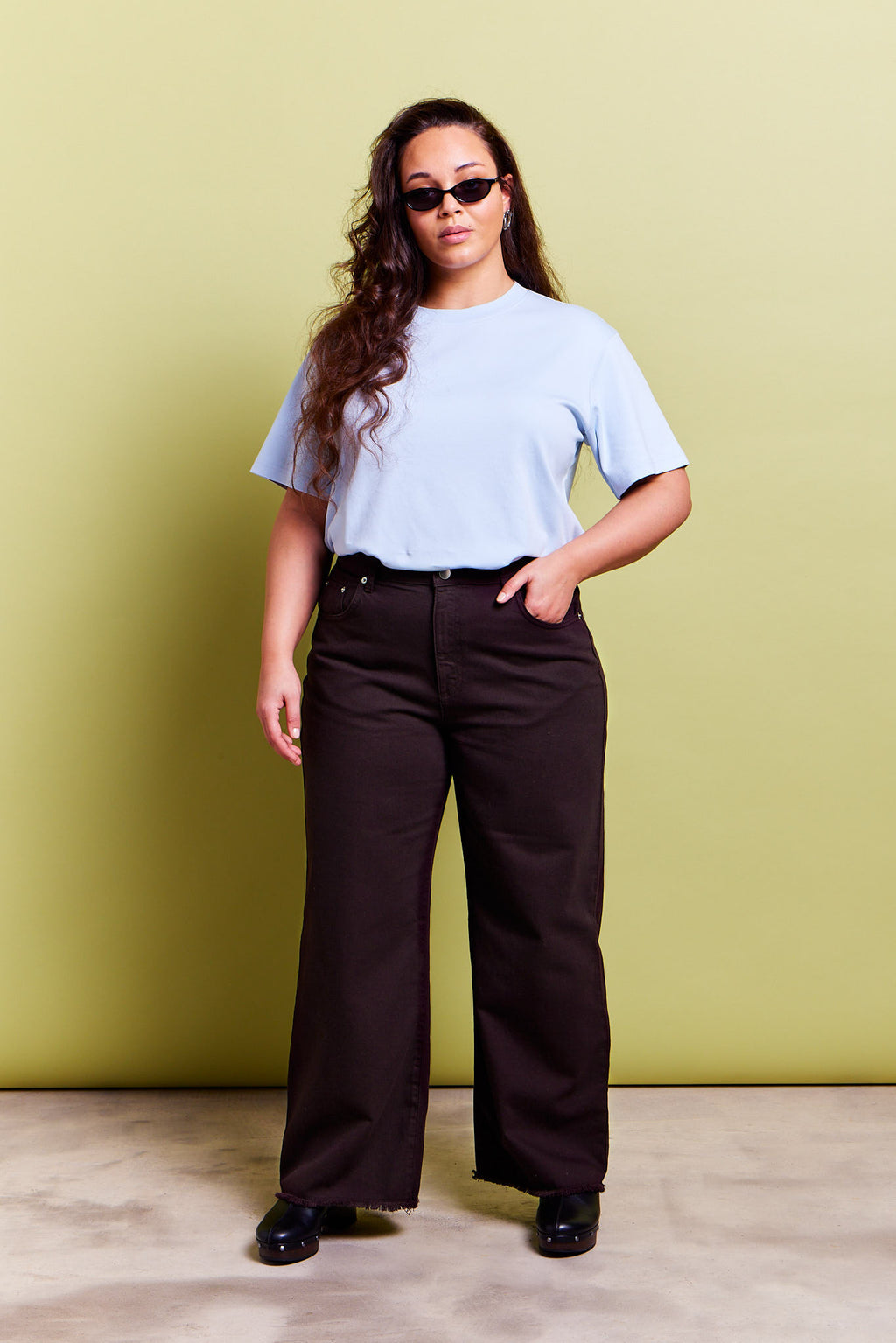 Maddie Wide Leg Jeans Brown