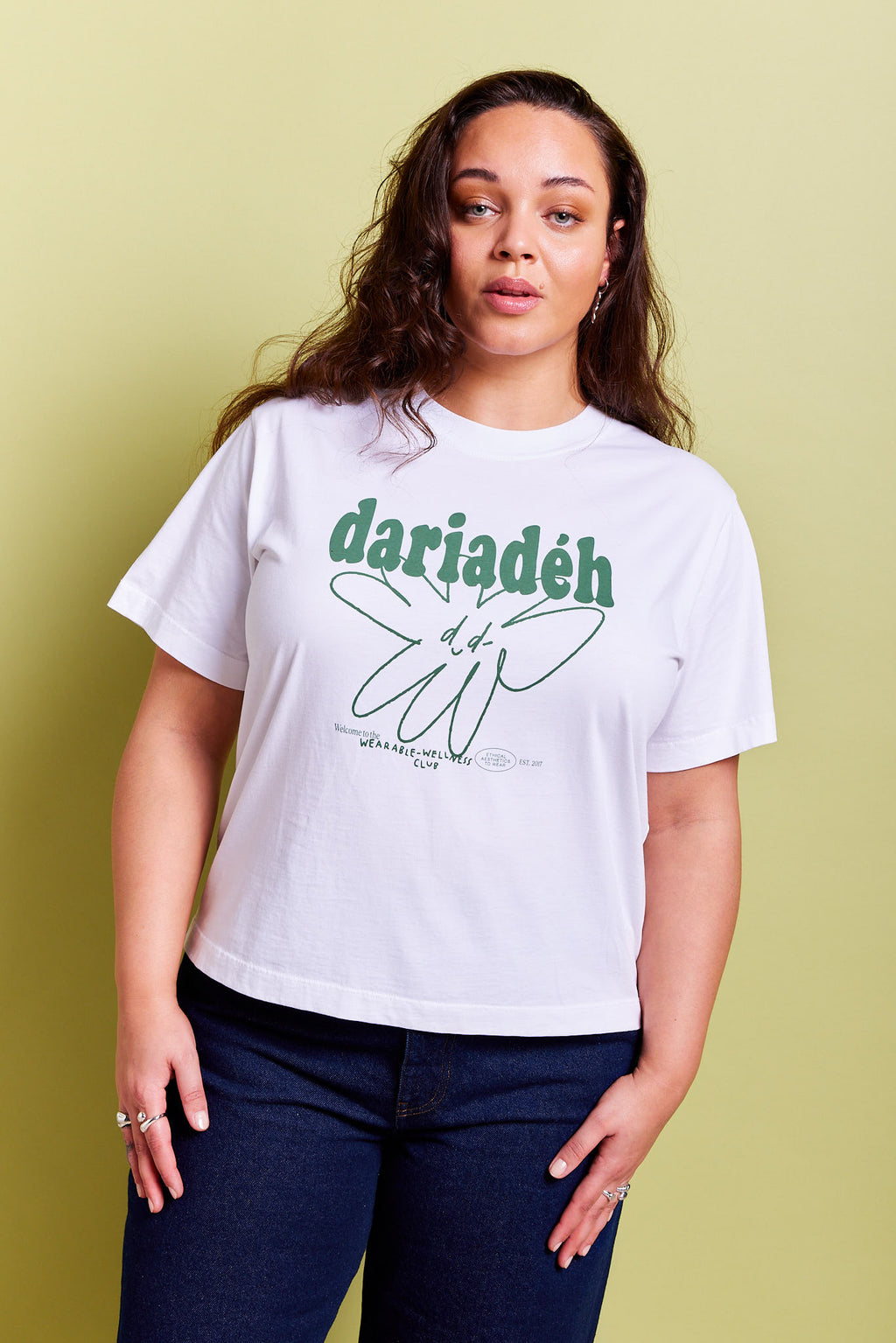 Signature Organic Cotton T-Shirt White Green