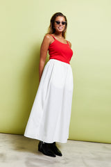 Chiara Organic Cotton Skirt Ecru